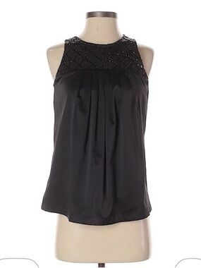 MM Couture by Miss Me Beaded Yoke Black Sleeveless Camisole